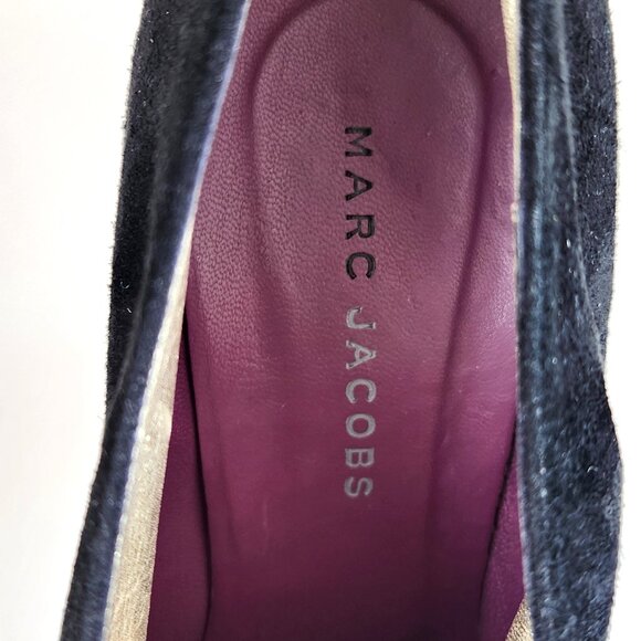 MARC JACOBS Suede Black Booties Made In Italy Size 41 Euro / US 11 Shoes Heels - Picture 12 of 16